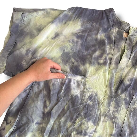 CALI by Cali Dreaming Blue Green Tie Dye Oversized Cotton Tunic‎ Top M/L - Picture 6 of 8